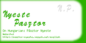 nyeste pasztor business card